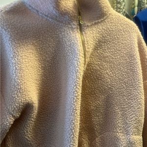 Pink quarter Zip fleece jacket/sweater